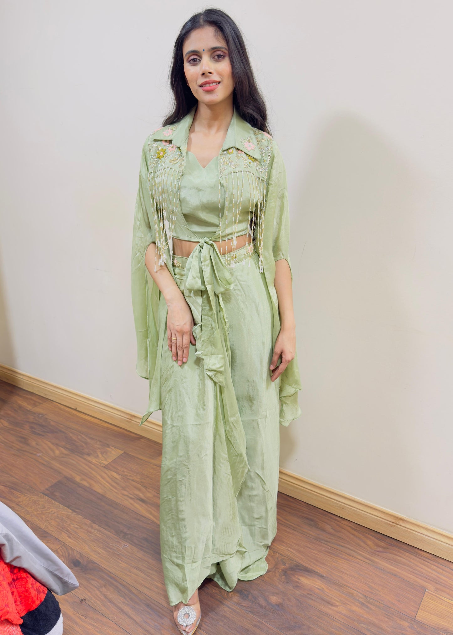 Emerald Grace - Draped Cape and skirt set